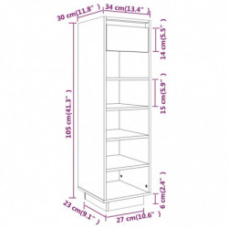 Schuhregal Honigbraun 34x30x105 cm Massivholz Kiefer