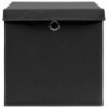 Aufbewahrungsboxen mit Deckel 10 Stk. Schwarz 32×32×32 cm Stoff
