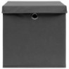 Aufbewahrungsboxen mit Deckel 4 Stk. Grau 32×32×32 cm Stoff