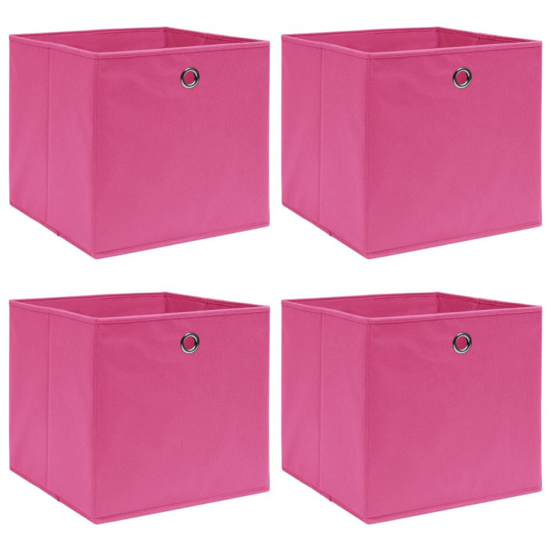 Aufbewahrungsboxen 4 Stk. Rosa 32×32×32 cm Stoff