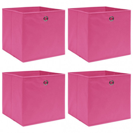 Aufbewahrungsboxen 4 Stk. Rosa 32×32×32 cm Stoff