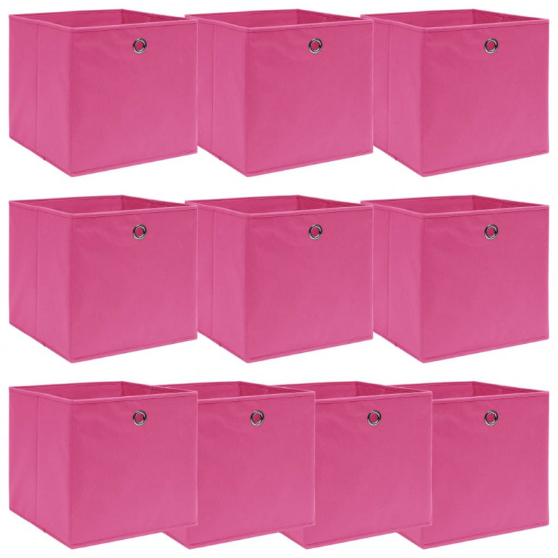 Aufbewahrungsboxen 10 Stk. Rosa 32×32×32 cm Stoff