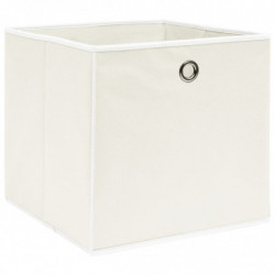 Aufbewahrungsboxen 10 Stk. Weiß 32×32×32 cm Stoff