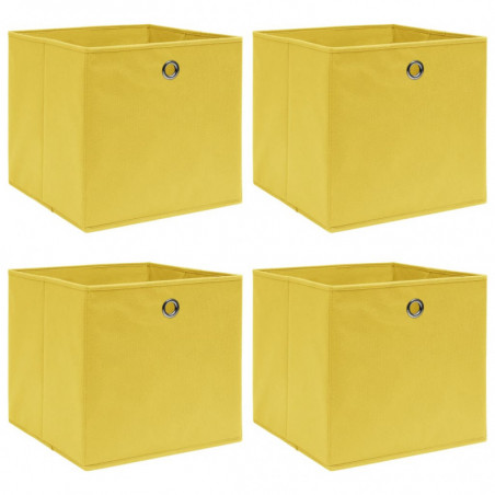 Aufbewahrungsboxen 4 Stk. Gelb 32×32×32 cm Stoff