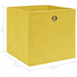 Aufbewahrungsboxen 10 Stk. Gelb 32×32×32 cm Stoff