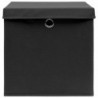Aufbewahrungsboxen mit Deckeln 10 Stk. 28x28x28 cm Schwarz