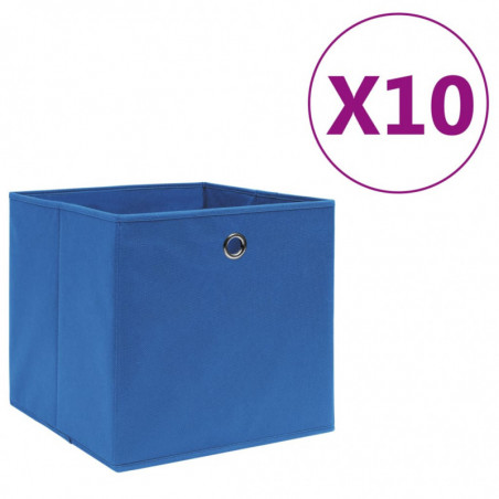 Aufbewahrungsboxen 10 Stk. Vliesstoff 28x28x28 cm Blau