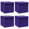 Aufbewahrungsboxen mit Deckeln 4 Stk. 28x28x28 cm Violett