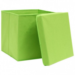 Aufbewahrungsboxen mit Deckeln 10 Stk. 28x28x28 cm Grün