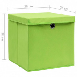 Aufbewahrungsboxen mit Deckeln 10 Stk. 28x28x28 cm Grün