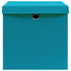 Aufbewahrungsboxen mit Deckeln 4 Stk. 28x28x28 cm Babyblau