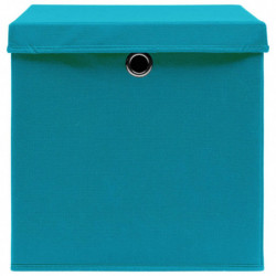 Aufbewahrungsboxen mit Deckeln 10 Stk. 28x28x28 cm Babyblau