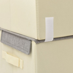 Aufbewahrungsboxen mit Deckel 8 Stk. Stapelbar Stoff Grau Creme