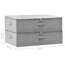 Aufbewahrungsboxen 2 Stk. Stoff 70x40x18 cm Grau