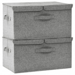 Aufbewahrungsboxen 2 Stk. Stoff 50x30x25 cm Grau