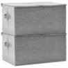 Aufbewahrungsboxen 2 Stk. Stoff 50x30x25 cm Grau