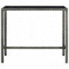 Garten-Bartisch Grau 130x60x110 cm Poly Rattan und Glas