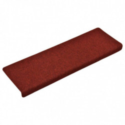 Treppenmatten 15 Stk. Nadelvlies 65x25 cm Rot