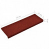 Treppenmatten 15 Stk. Nadelvlies 65x25 cm Rot