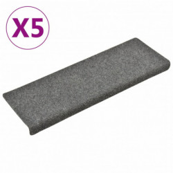 Treppenmatten 5 Stk. Hellgrau 65x25 cm Nadelvlies