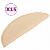 Treppenmatten 15 Stk. Creme 56x17x3 cm