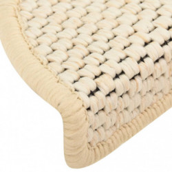 Treppenmatten Selbstklebend Sisal-Optik 15 Stk. 56x20 cm Creme