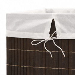 Wäschekorb aus Bambus Rechteckig Dunkelbraun