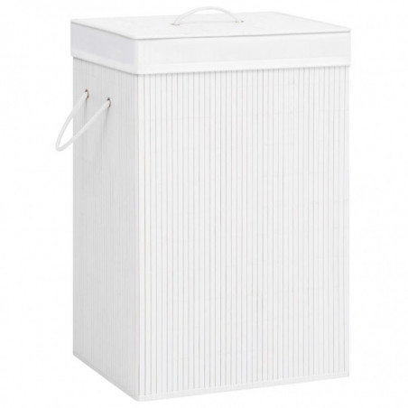 Bambus-Wäschekorb Weiß 72 L