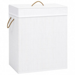 Bambus-Wäschekorb Weiß 83 L