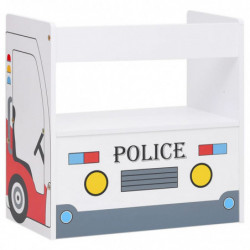 3-tlg. Kindertisch und Stuhl Set Polizeiauto-Design MDF