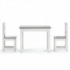 3-tlg. Kindertisch und Stuhl-Set Weiß und Grau MDF
