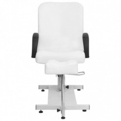 Massagestuhl mit Fußstütze Weiß 127x60x98 cm Kunstleder
