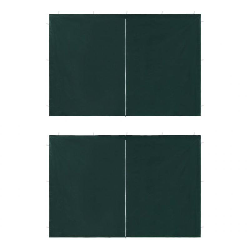 Partyzelt-Seitenwände 2 Stück Reißverschluss PE Grün