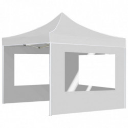 Profi-Partyzelt Faltbar mit Wänden Aluminium 3×3m Weiß