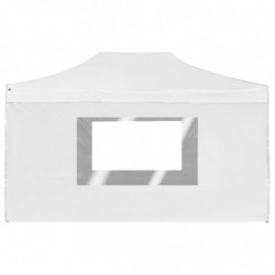 Profi-Partyzelt Faltbar mit Wänden Aluminium 4,5×3m Weiß