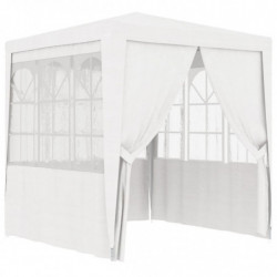 Profi-Partyzelt mit Seitenwänden 2×2m Weiß 90 g/m²