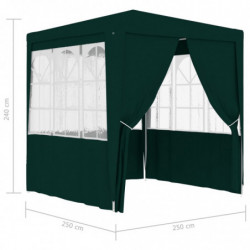 Profi-Partyzelt mit Seitenwänden 2,5×2,5m Grün 90 g/m²