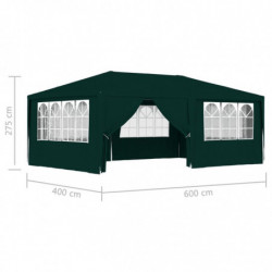 Profi-Partyzelt mit Seitenwänden 4×6 m Grün 90 g/m²