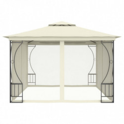 Pavillon mit Netz 300x400x265 cm Creme