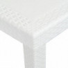 Gartentisch Weiß 150 x 90 x 72 cm Kunststoff Rattan-Optik