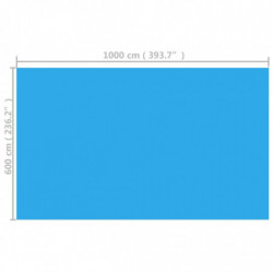 Rechteckige Poolabdeckung 1000x600 cm PE Blau