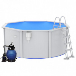 Pool mit Sandfilterpumpe und Leiter 300x120 cm