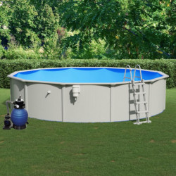 Pool mit Sandfilterpumpe und Leiter 550x120 cm