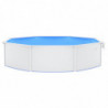 Pool mit Stahlwand Rund 550x120 cm Weiß