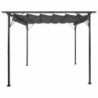 Pergola mit Ausziehbarem Dach Anthrazit 3x3 m Stahl 180 g/m²