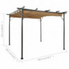 Pergola mit Ausziehbarem Dach Taupe 3x3 m Stahl 180 g/m²