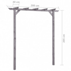 Garten-Pergola Grau 200x40x205 cm Imprägniertes Kiefernholz