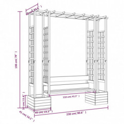 Garten-Pergola mit Bank Pflanzkübeln Kiefernholz Imprägniert