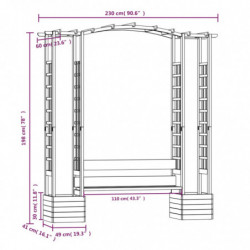 Garten-Pergola mit Bank Pflanzkübeln Kiefernholz Imprägniert