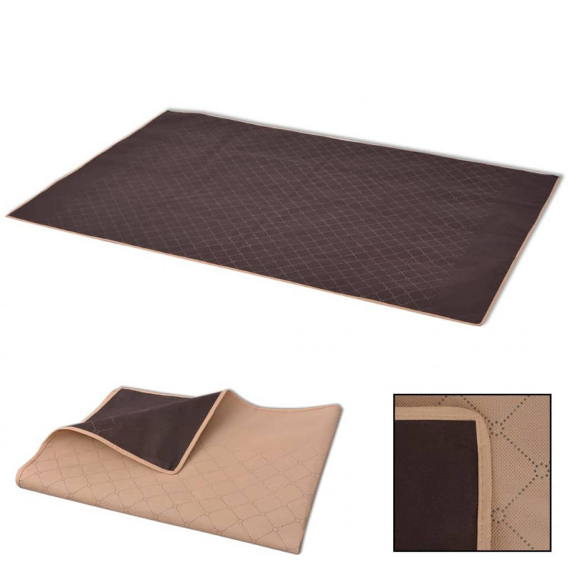 Picknickdecke Beige und Braun 100x150 cm